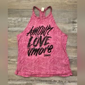 Zumba Fitness Amour Love Move Pink Tank Top